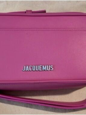 Jacquemus Hot Pink Crossbody Bag with Silver Logo